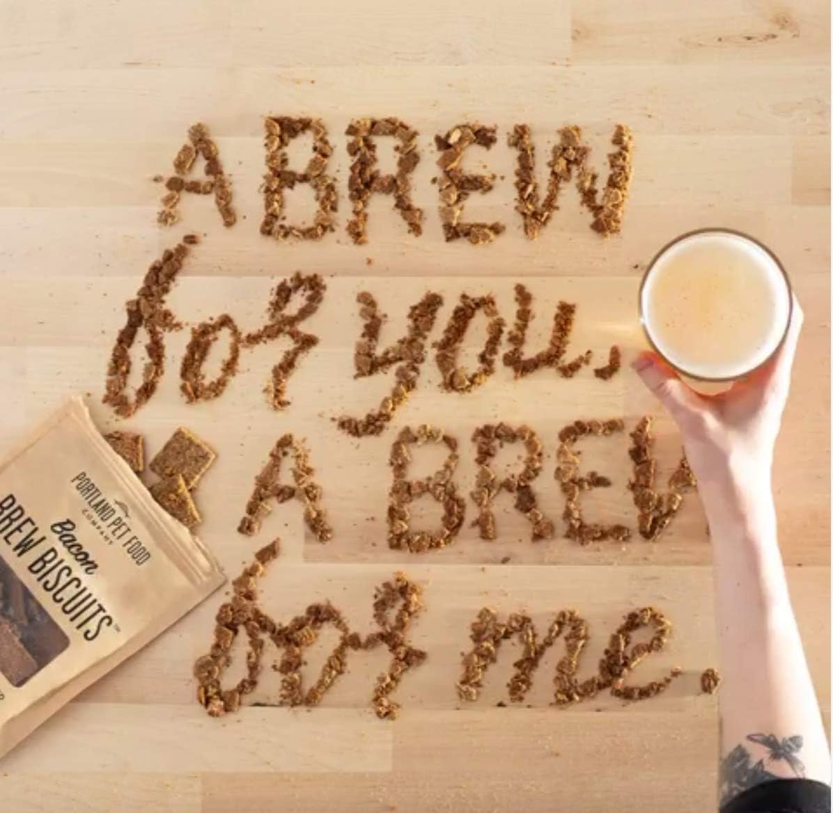 CRAFTED BY HUMANS LOVED BY DOGS Portland Pet Food Company Bacon Brew Biscuit Dog Treats (1 Pack, 5 oz Bag) – All Natural, Human-Grade, USA-Sourced and Made - Image 4