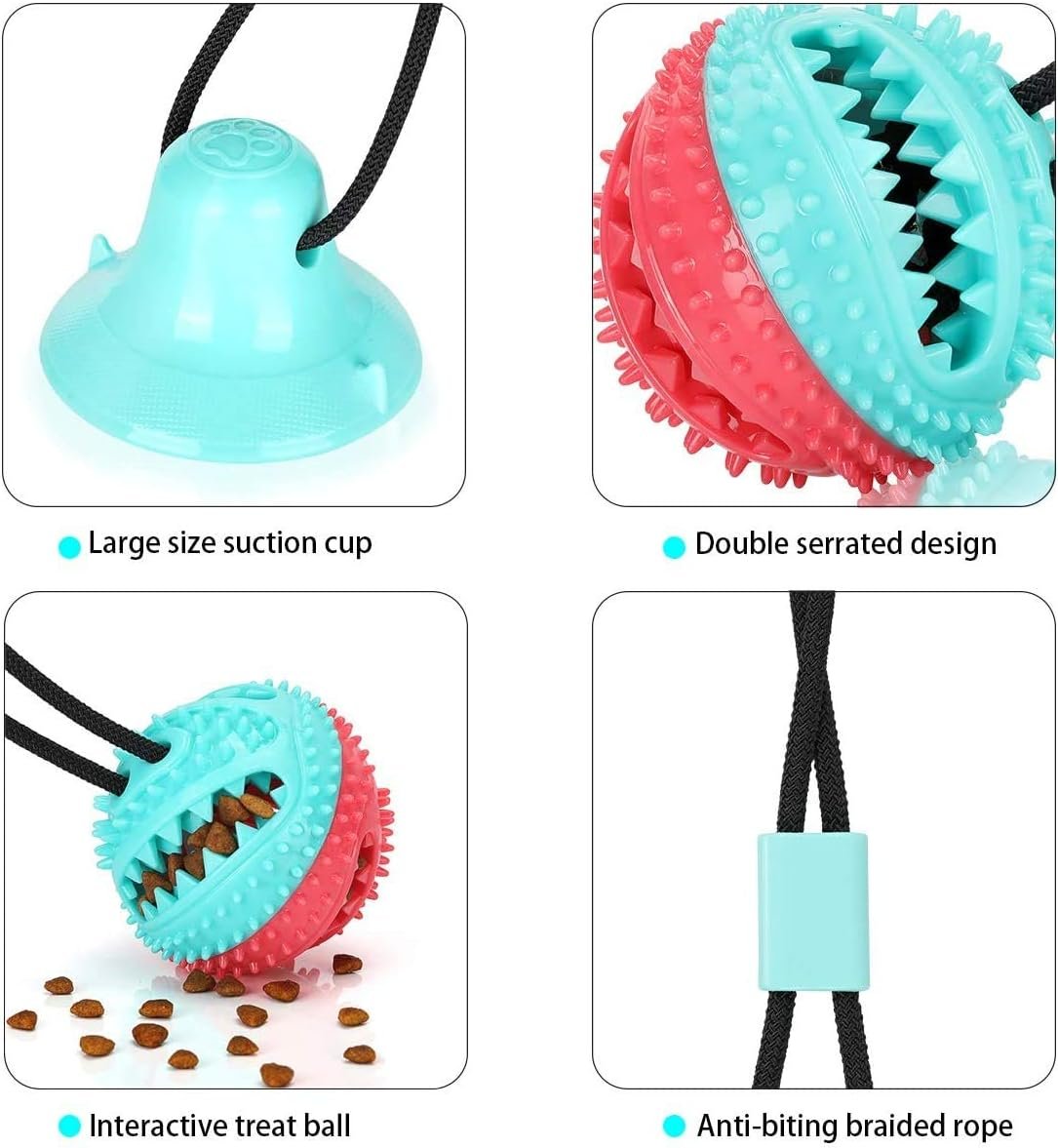 Interactive Dog Toys Tug of War, Mentally Stimulating Toys for Dogs, Puppy Teething Toys for Boredom to Keep Them Busy, Dog Puzzle Treat Food Dispensing Ball Toy for Small Medium Dogs - Image 5