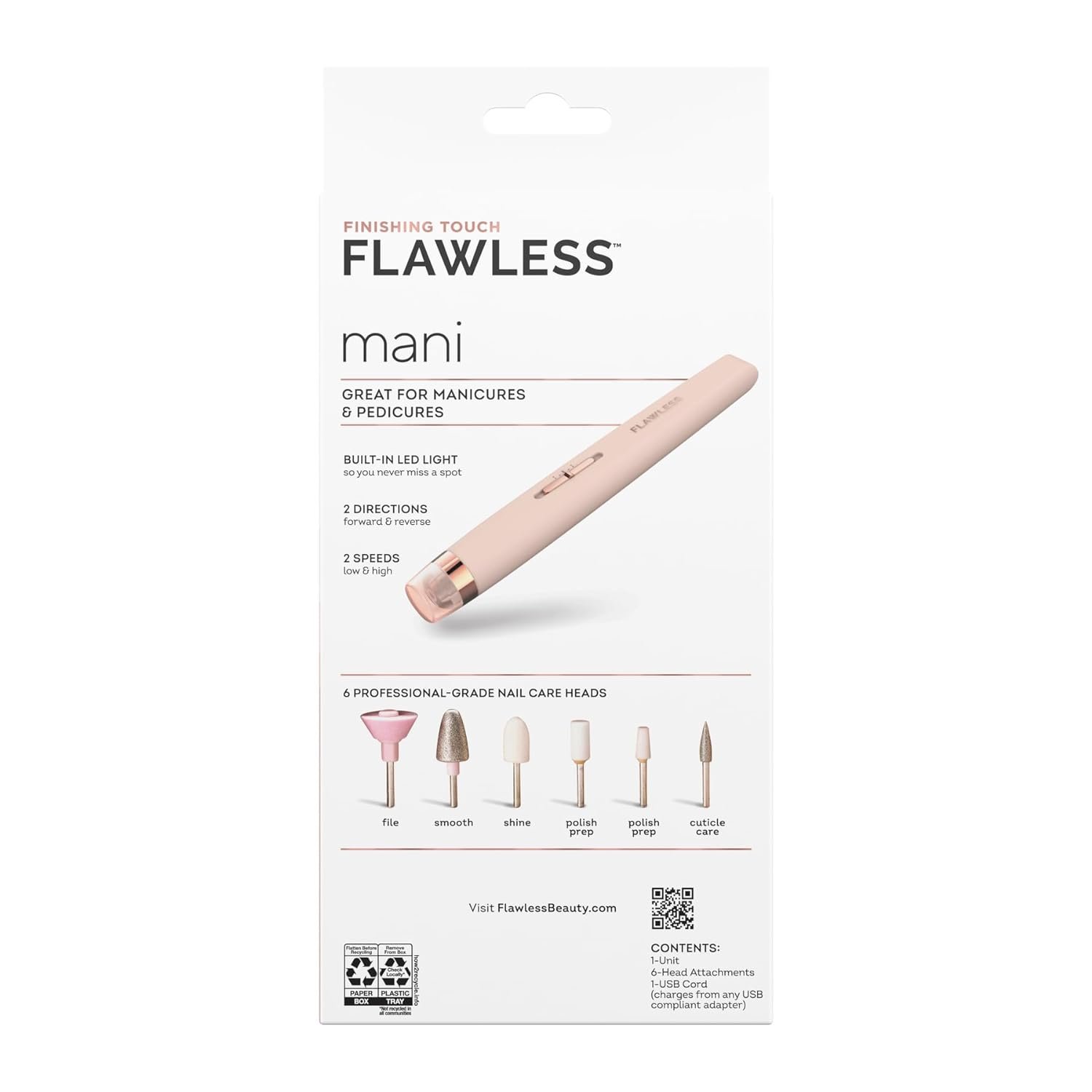 Finishing Touch Flawless Salon Nails Kit, Electronic Nail File and Full Manicure and Pedicure Tool - Image 3