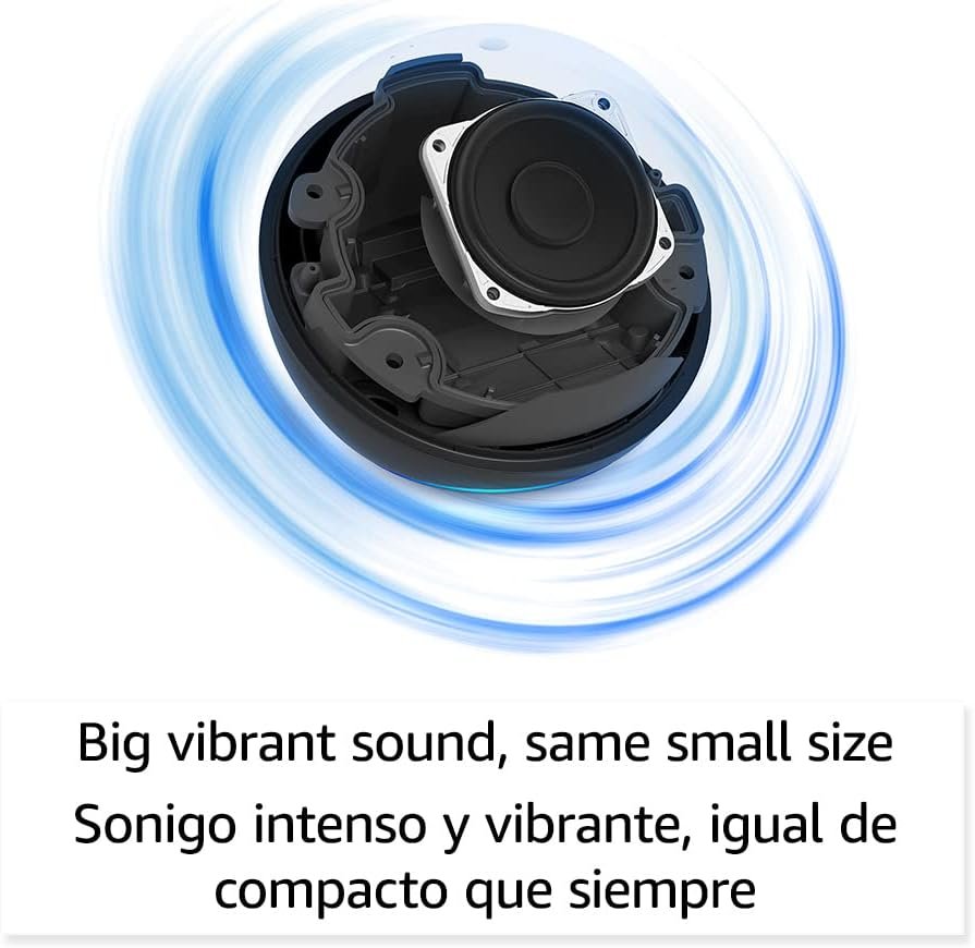 Echo Dot (5th Gen, 2022 release) | International Version with US Power Adaptor | Smart speaker with Alexa | Charcoal - Image 4