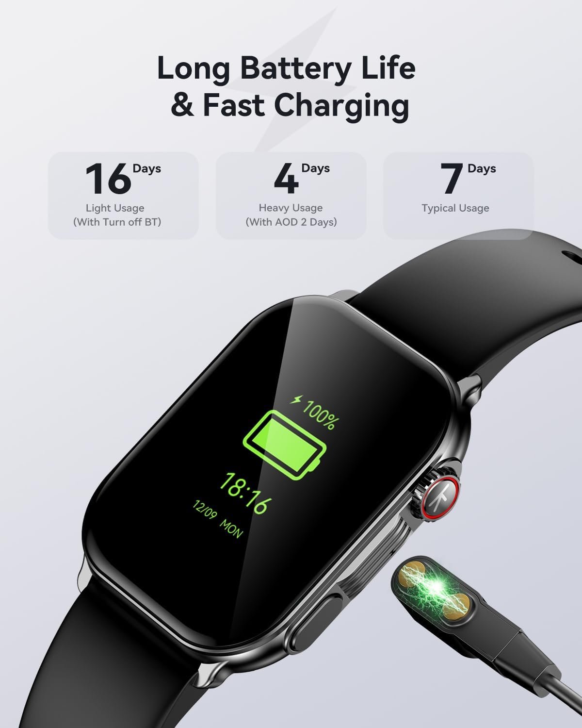 Smart Watch for Men Women(Answer/Make Calls), 2.01" AMOLED HD Display Heart Rate Sleep Monitor Fitness Activity Tracker for Android iOS,B2 - Image 9