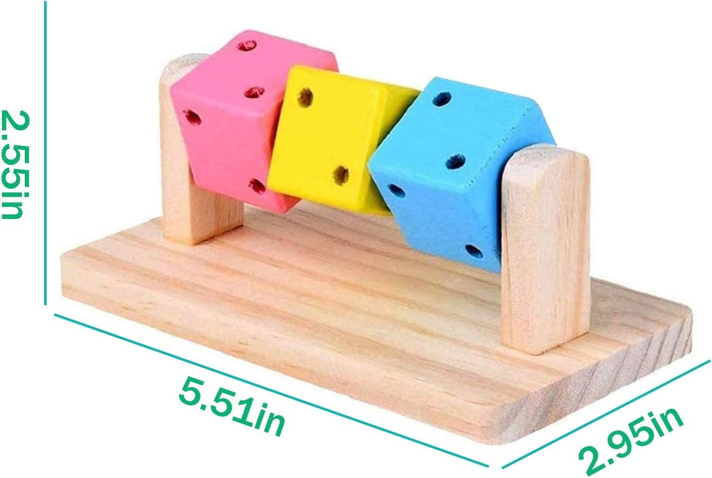 Besimple Hamster Chew Toys, Hamster Enrichment, Guinea Pig Toys and Accessories for Cage, Wood Hamster Platform Chew Toys for Teeth, Dwarf Hamster Chews, Colorful Wooden Block for Small Pets - Image 7