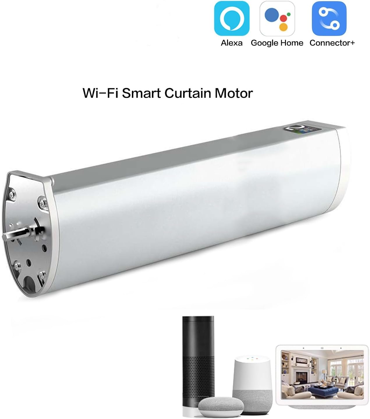 Smart Snake Shaped Water Wave Curtain,Opener with Remote, Compatible with Alexa Google Home Connector App,Translucent Breathable Livingroom Gauze Curtains (Stripes Sky Blue, 1m(39.37inch)) - Image 10