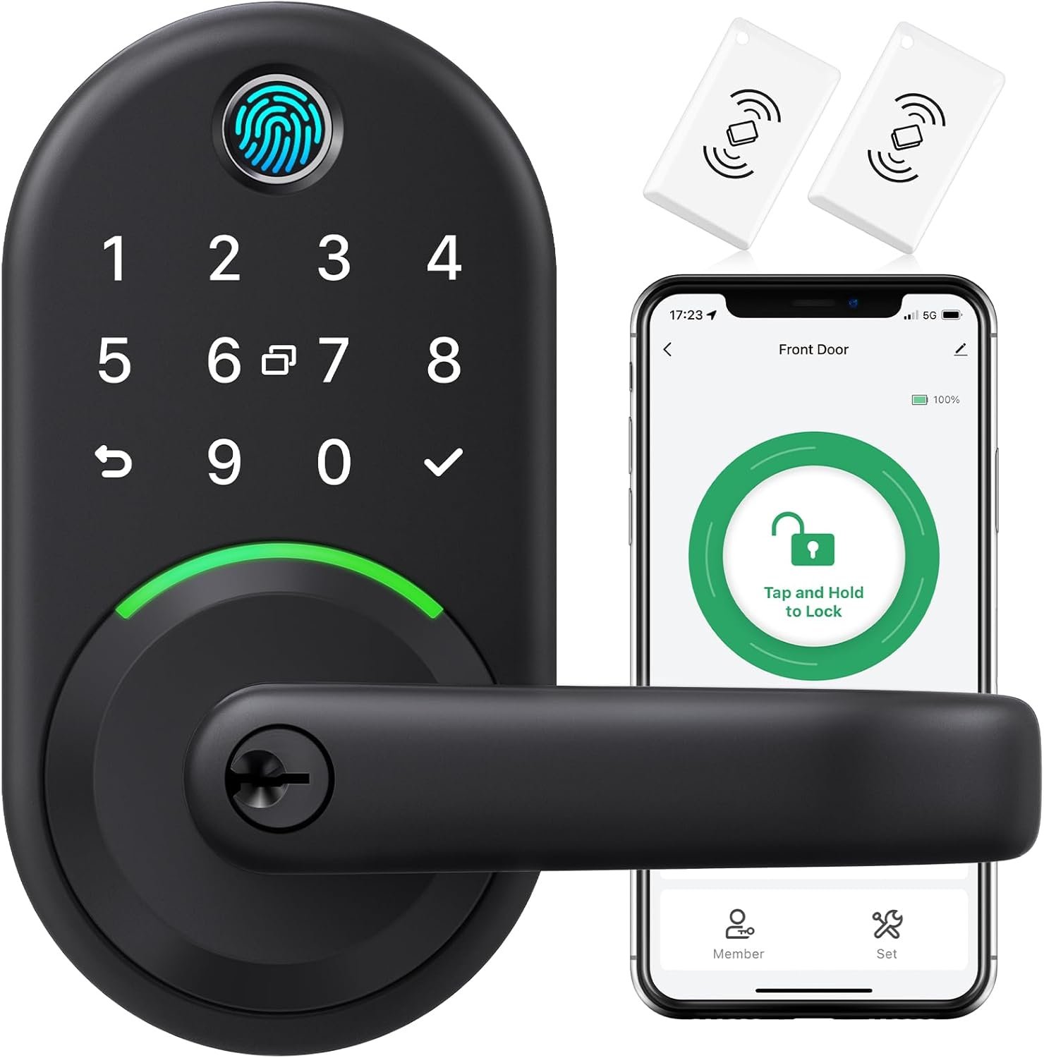 Smart Door Handle Lock with Keypad:Yamiry Fingerprint Lock - Keyless Entry Door Lock for Front Door - Digital Door Lock - WiFi Door Lock with APP - Genarate Passcode Remotely - DIY Installation - Image 2