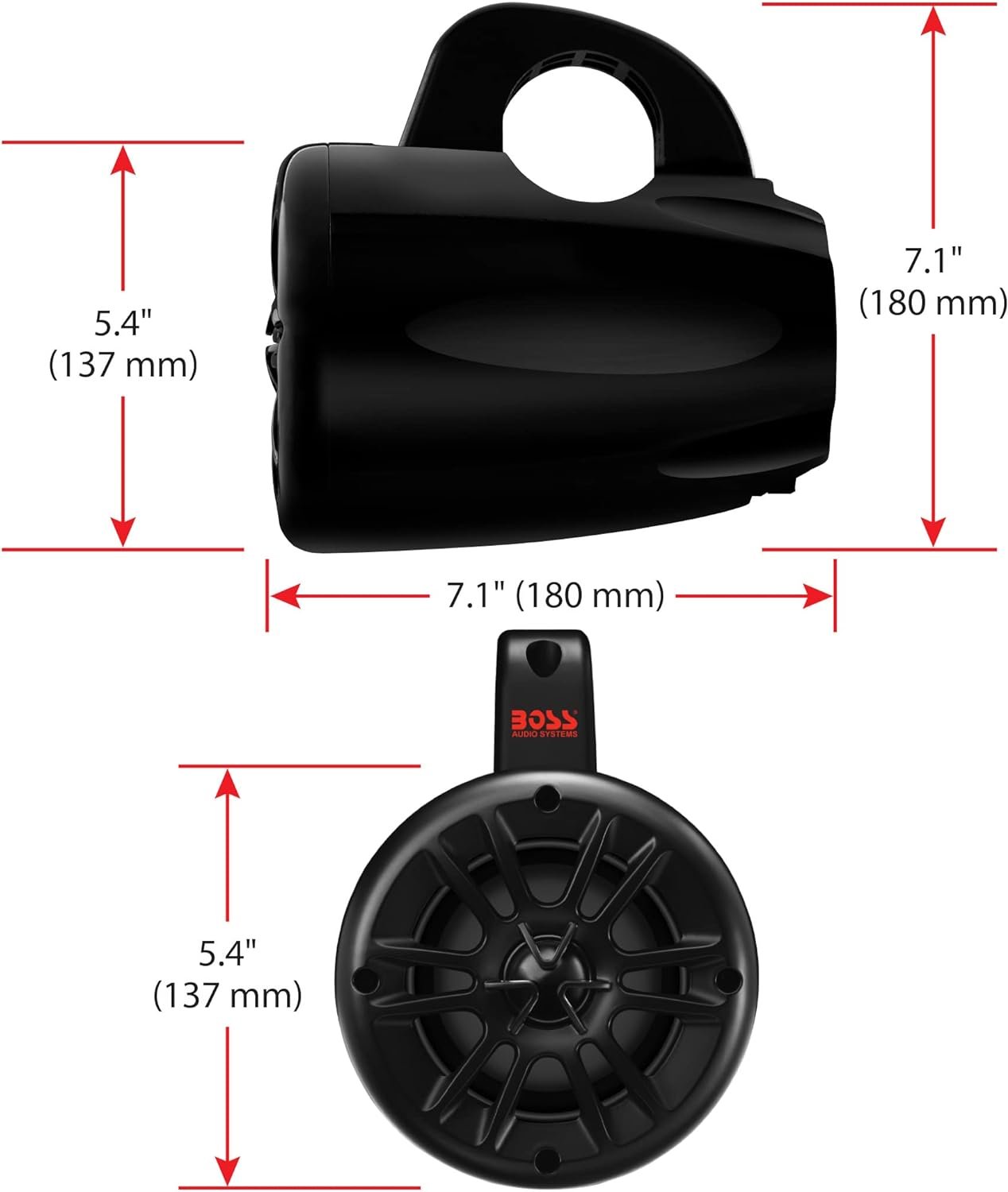 BOSS Audio Systems MRWT40 ATV UTV Marine Weatherproof Waketower System - 4 Inch Stereo Speakers, Full Range, 2 Way, Tweeters, IPX5 Rated, Sold in Pairs, Wake Tower For Boat - Image 7