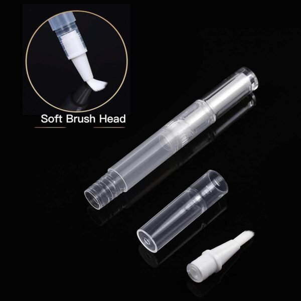 100 Pieces 3 ml Empty Cuticle Oil Pen, Empty Nail Oil Pen, Transparent Twist Pens with Brush Tip, Cosmetic Lip Gloss Containers Eyelash Growth Liquid Tube, with 5 Stickers - Image 4