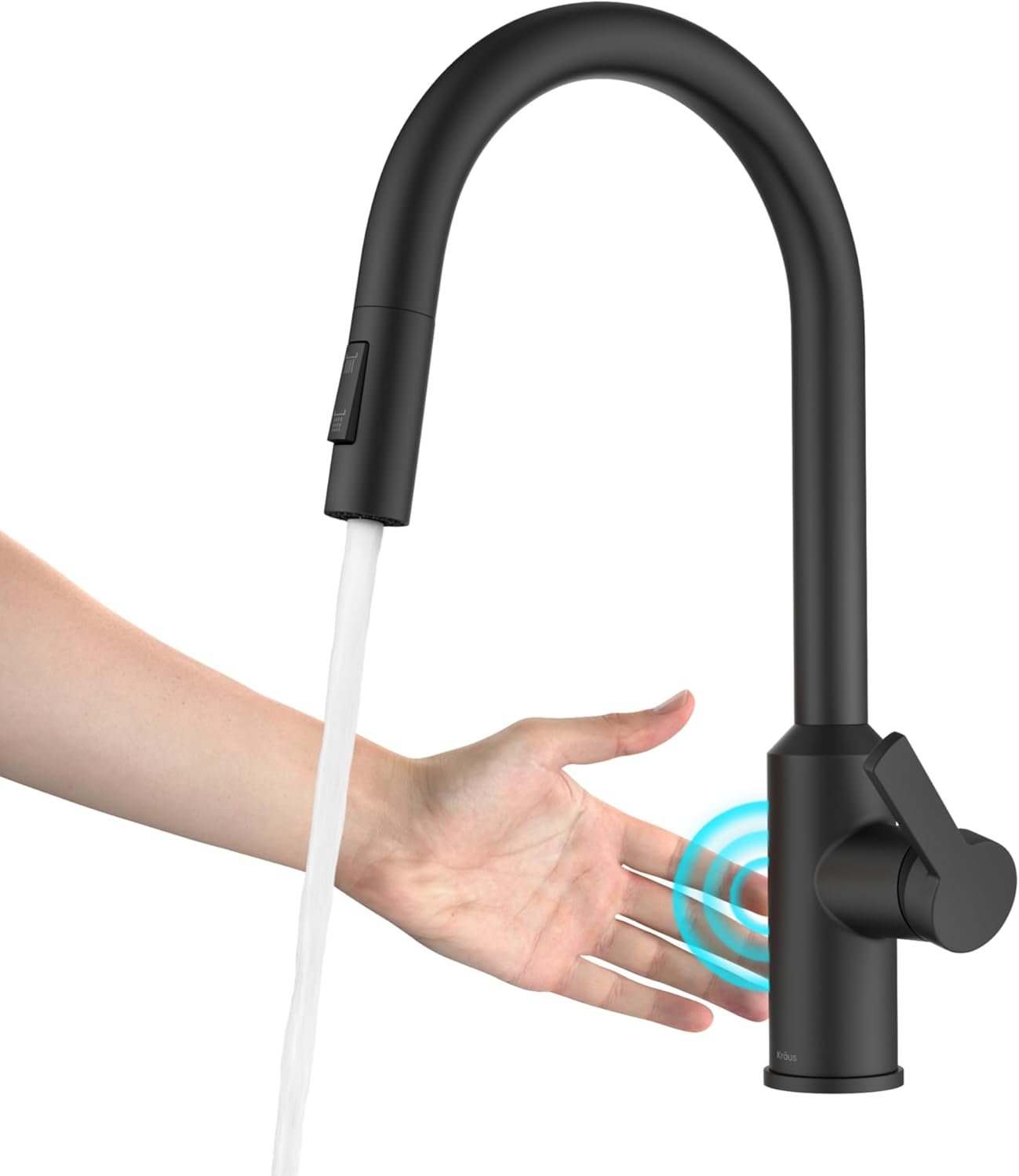 KRAUS Oletto Touchless Sensor Pull-Down Single Handle Kitchen Faucet in Matte Black, KSF-2830MB - Image 2