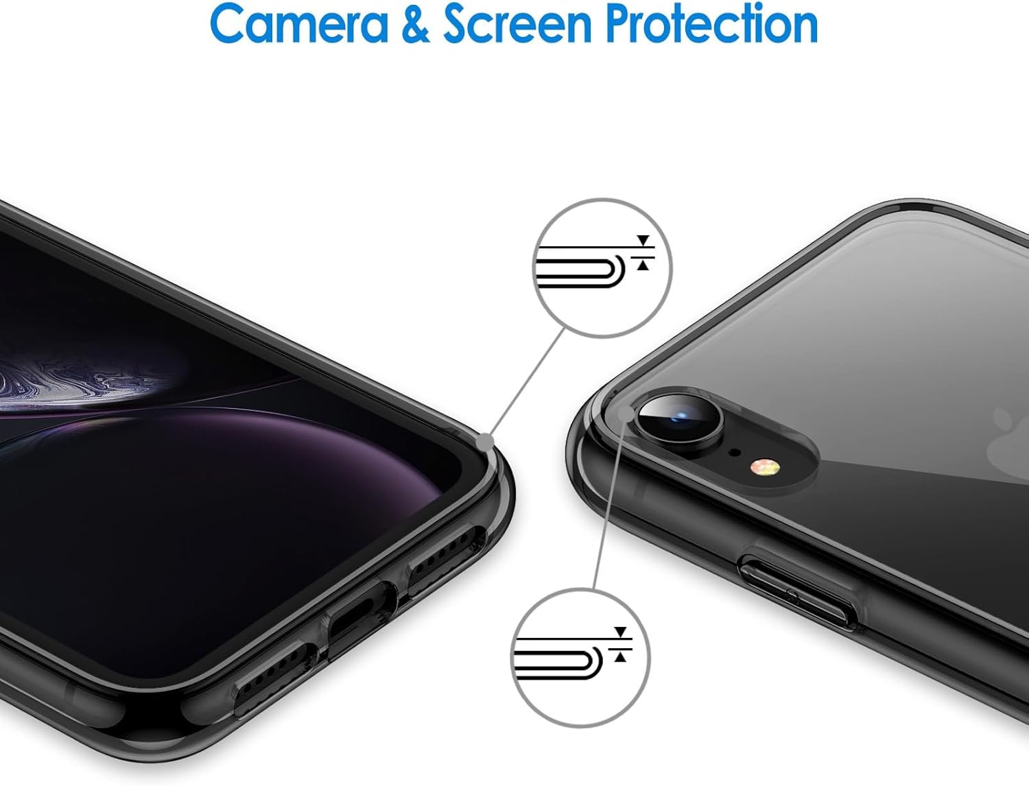 JETech Case for iPhone XR 6.1-Inch, Non-Yellowing Shockproof Phone Bumper Cover, Anti-Scratch Clear Back (Black) - Image 6