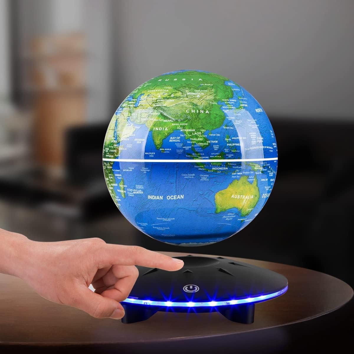 Magnetic Levitating Globe, 6 Inch LED Levitation Floating World Map Globe, Auto Rotation Suspended in Mid-air with Touch Control for Home Office Desk Decoration - Image 8
