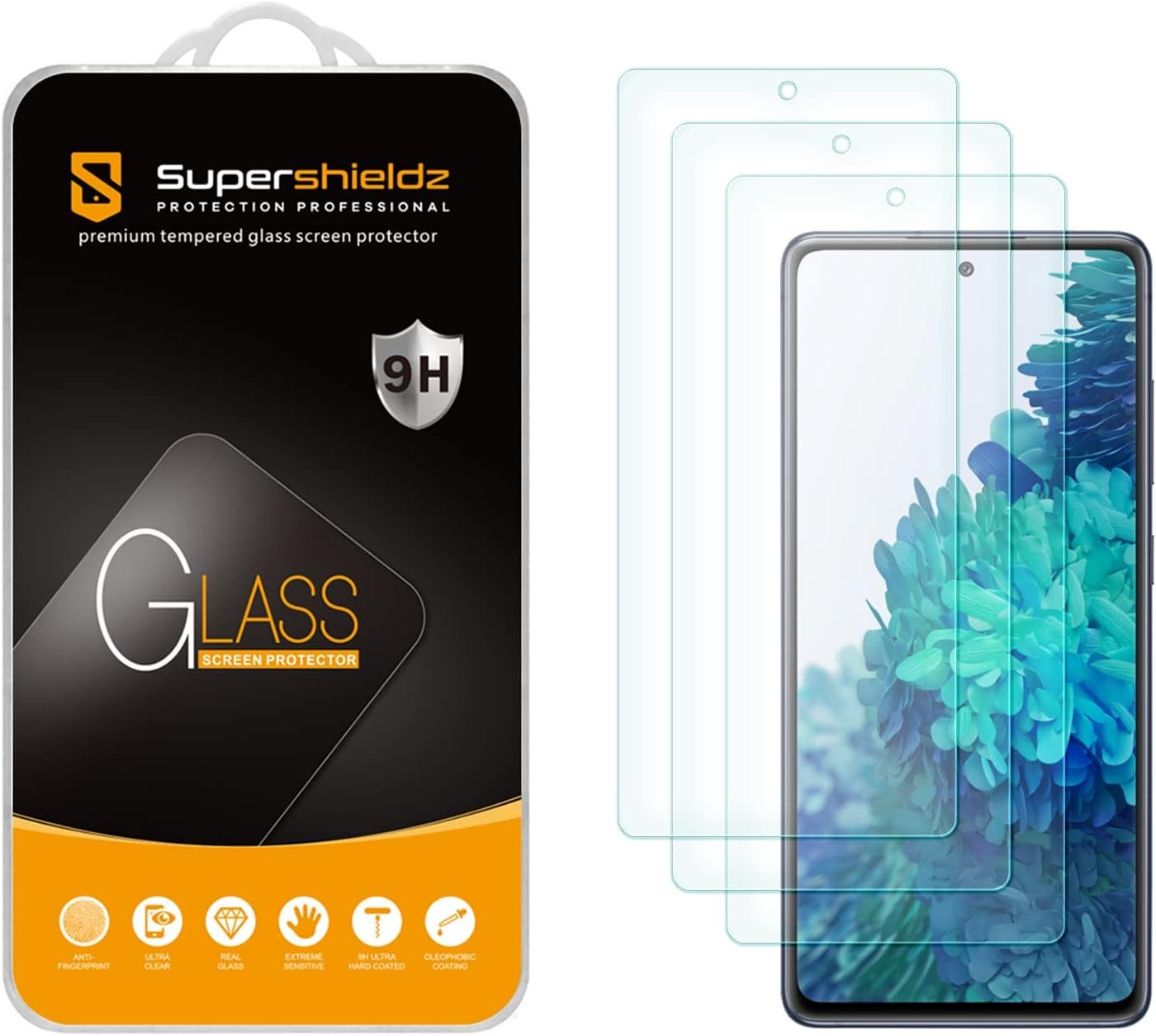 Supershieldz Designed for Samsung Galaxy S20 FE 5G Tempered Glass Screen Protector, 0.33mm Thick, Anti Scratch, Bubble Free - 3 Pack - Image 2