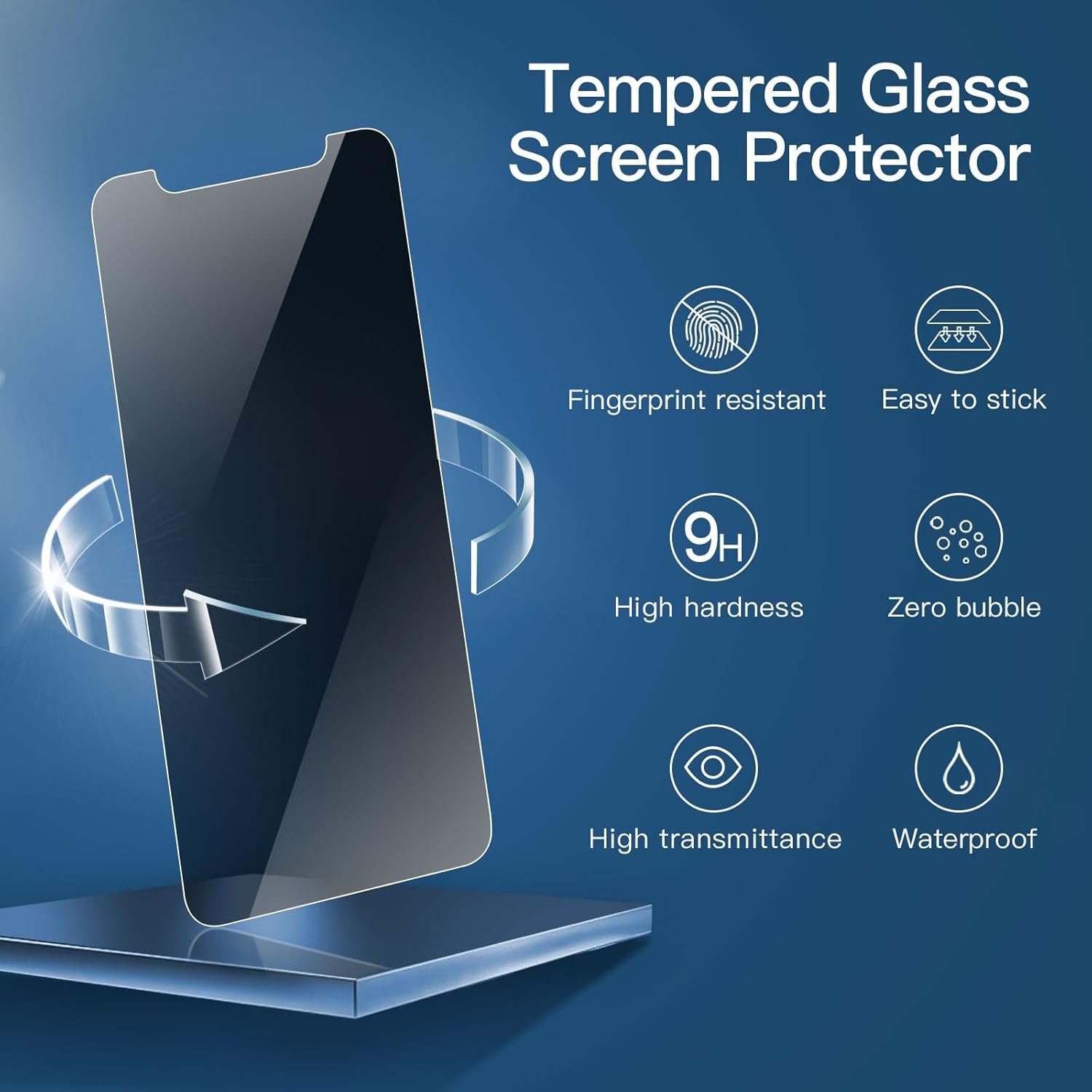 NEW'C 3 Pack Privacy Screen Protector for iPhone 11, iPhone XR, Balanced 35-Degree Privacy Angle with Eye Protection, Ultra Durable 9H Hardness, Bubble-Free - Image 5