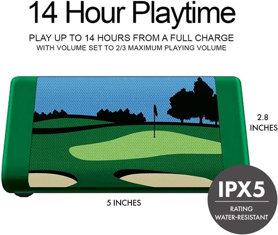 OontZ Golf-Edition Bluetooth Speaker, Portable Wireless Bluetooth 5.0 Action Sports Speaker, 10 Watts, up to 100 ft Bluetooth Range, Loud Portable Bluetooth Speaker with Official Carry Case - Image 6