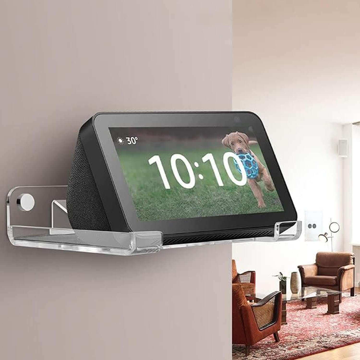 Show 5 Wall Mount Holder, Echo Show 5 Stand Wall Mount, Echo Show 5 Storage Rack, Acrylic Stand Shelf for Amazon Echo Show 5 (1st & 2nd Gen) - Image 7