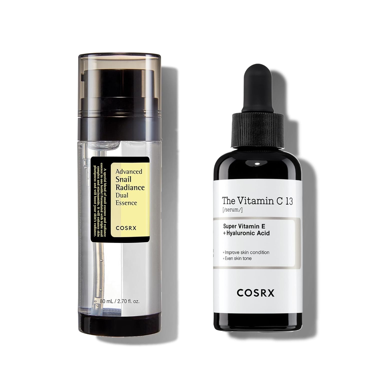 COSRX Anti-aging Serums- Snail Dual Essence 74.3% + Vitamin C 13% Serum, Niacinamide 5%, Intensive Hydrating for Fine lines, Hyperpigmentation, After Blemish Care - Image 2