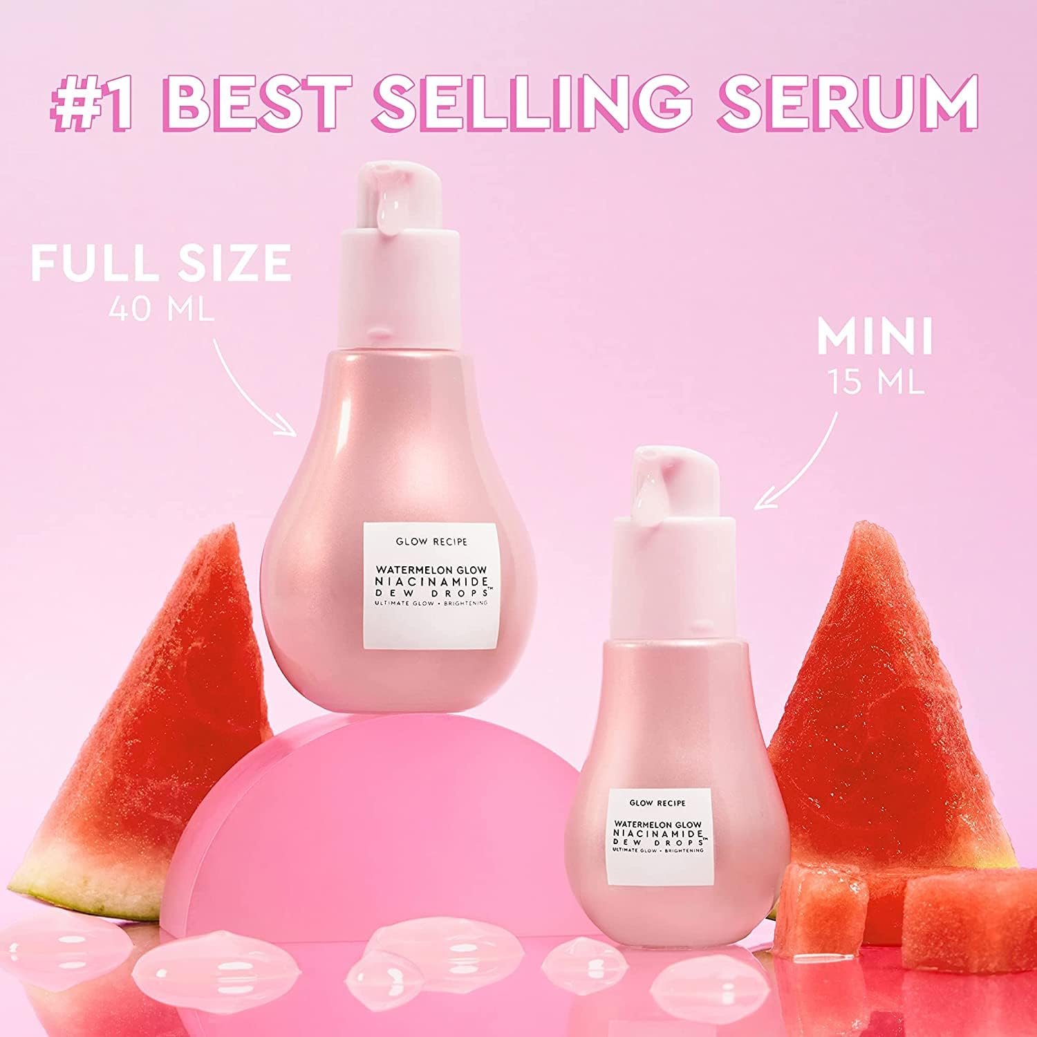 Glow Recipe - Glowy Skin Prep Lover's Duo - Watermelon Glow Niacinamide Dew Drops Facial Serum (40ml) + Guava Vitamin C Brightening Eye Cream with Peptides & Green Caffeine (15ml) - Image 7