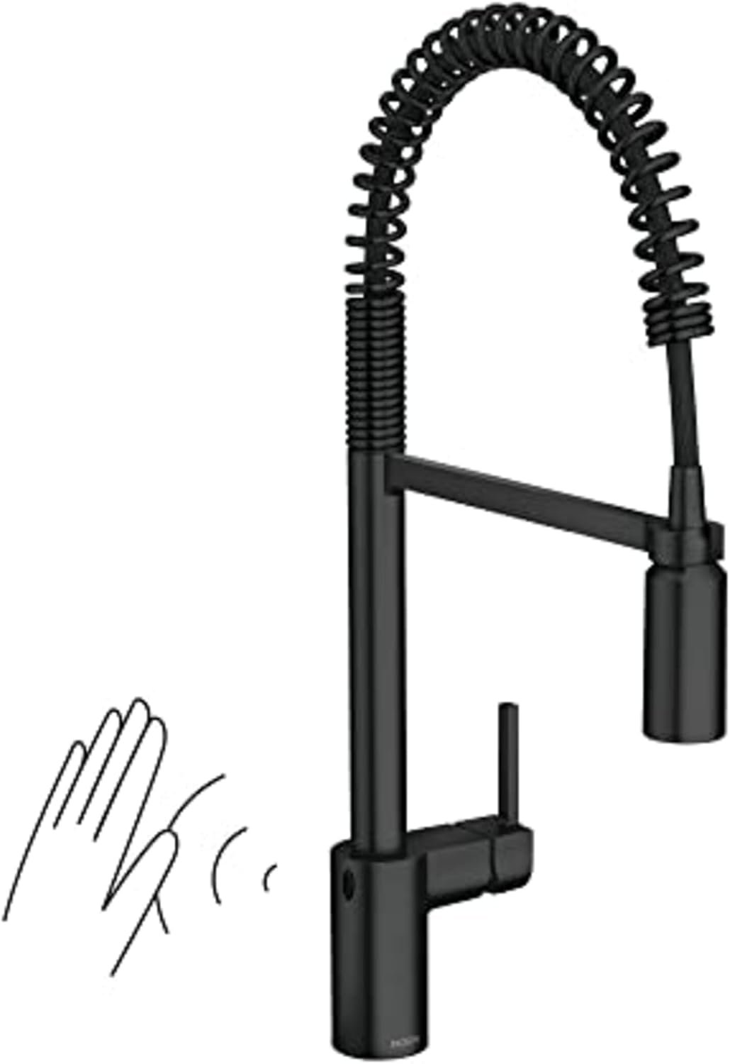Moen Align Matte Black Motionsense Wave Sensor Touchless One-Handle High Arc Spring Pre-Rinse Pulldown Kitchen Faucet with Sprayer, Kitchen Sink Faucet for Bar, Farmhouse, Commercial, 5923EWBL - Image 2