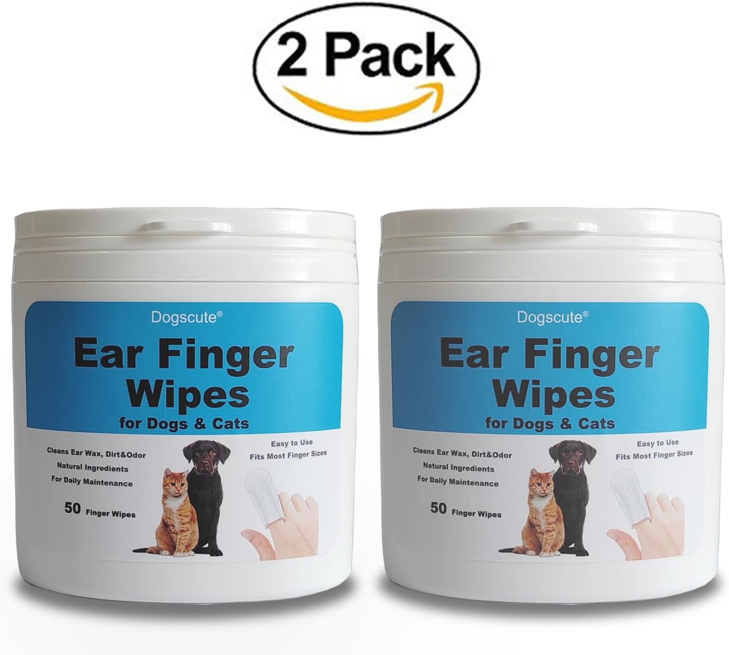 2 Pack Dog Ear Finger Wipes, Dog Ear Cleaner, Grooming Kit Care for Dogs and Cats, Soft & Easy Otic Cleaning Pads, Gently Remove Ear Wax, Dirt & Odor - Image 3