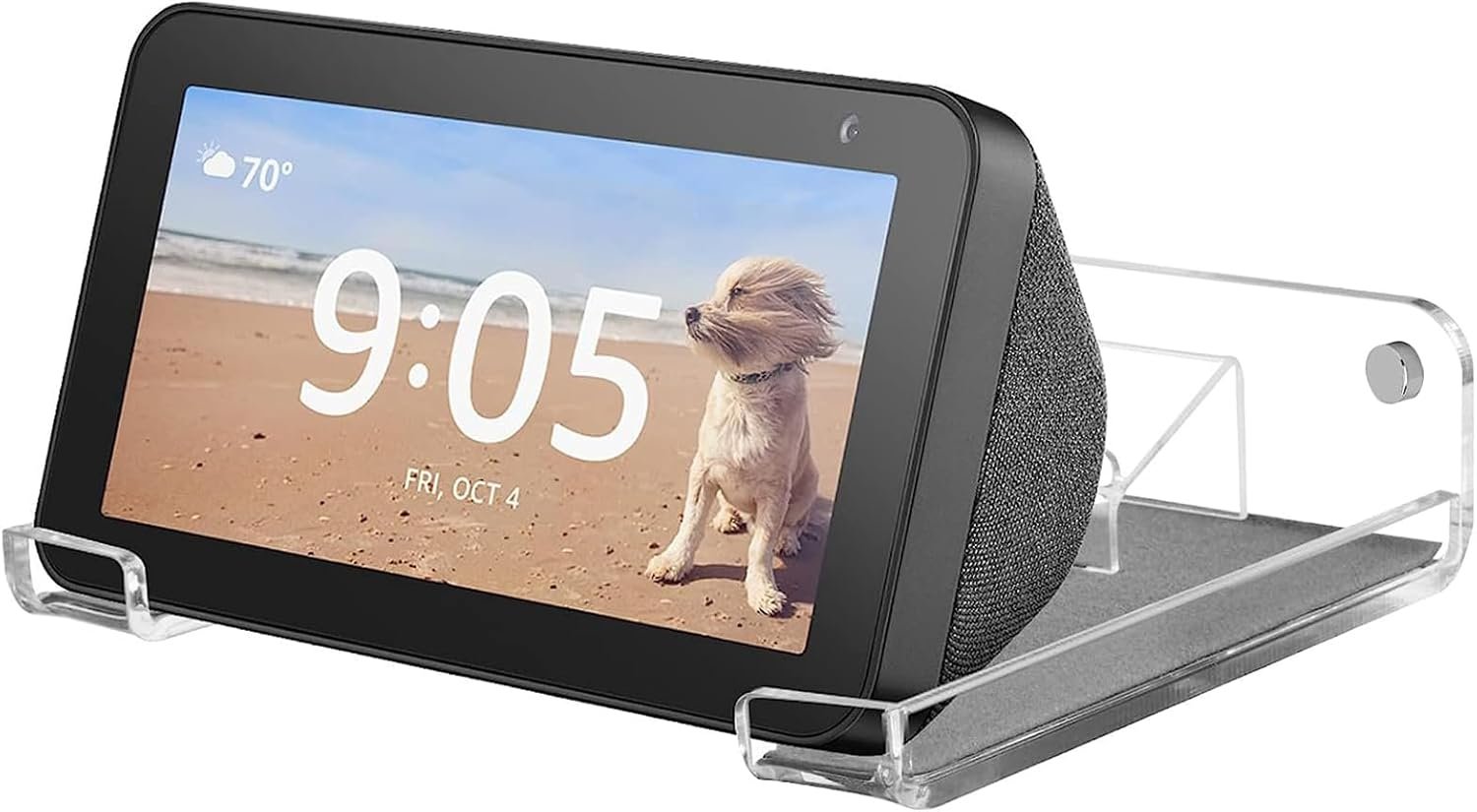 Show 5 Wall Mount Holder, Echo Show 5 Stand Wall Mount, Echo Show 5 Storage Rack, Acrylic Stand Shelf for Amazon Echo Show 5 (1st & 2nd Gen) - Image 2