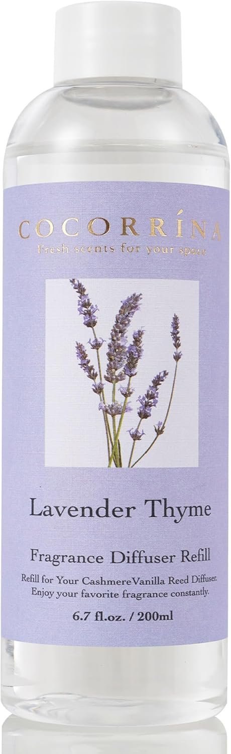 COCORRÍNA Reed Diffuser Refill- Lavender Thyme 6.7 oz. Reed Diffuser Oil Refill Home Fragrance for Bedroom, Bathroom Home Decor - Image 2
