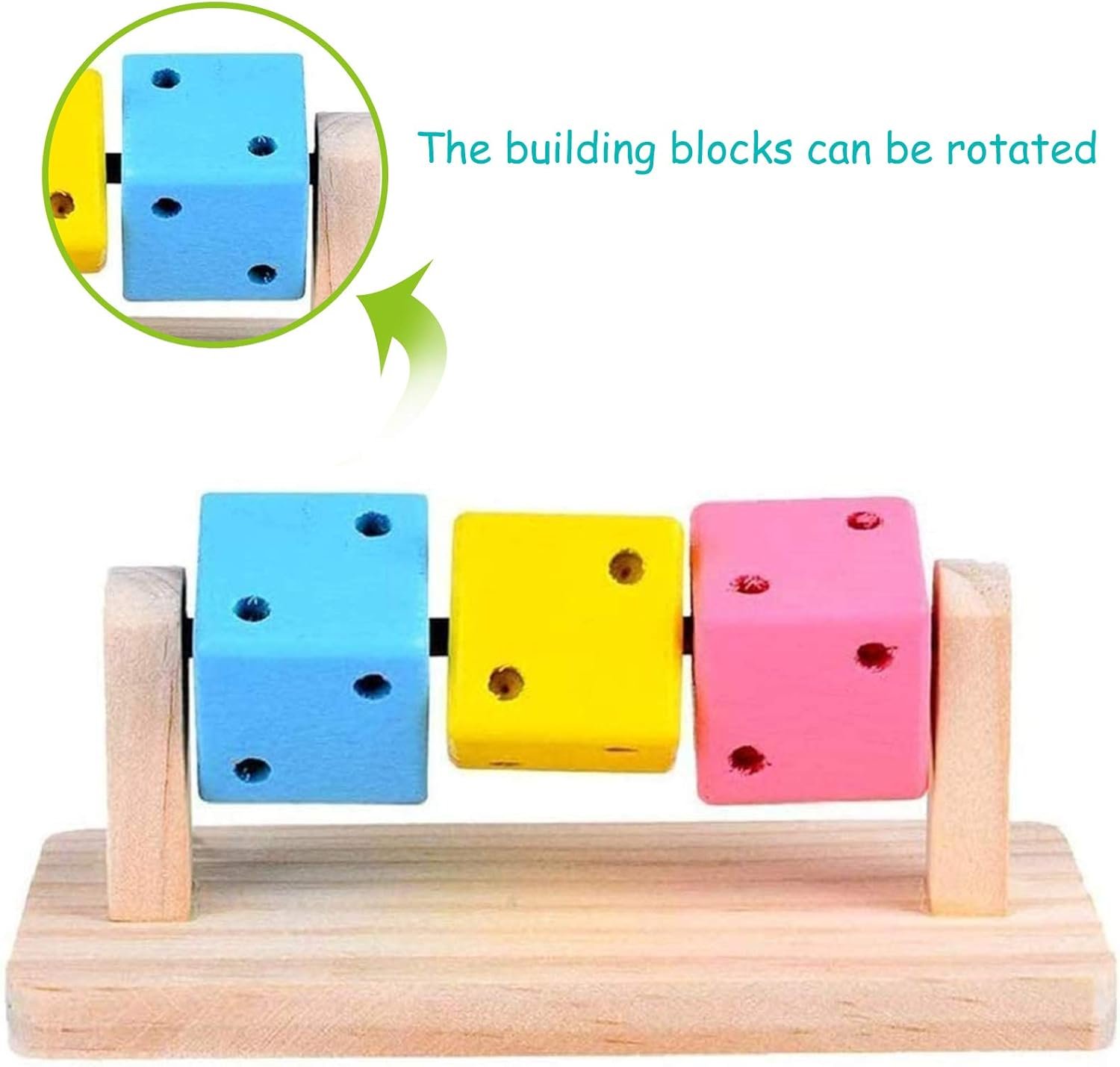 Besimple Hamster Chew Toys, Hamster Enrichment, Guinea Pig Toys and Accessories for Cage, Wood Hamster Platform Chew Toys for Teeth, Dwarf Hamster Chews, Colorful Wooden Block for Small Pets - Image 3