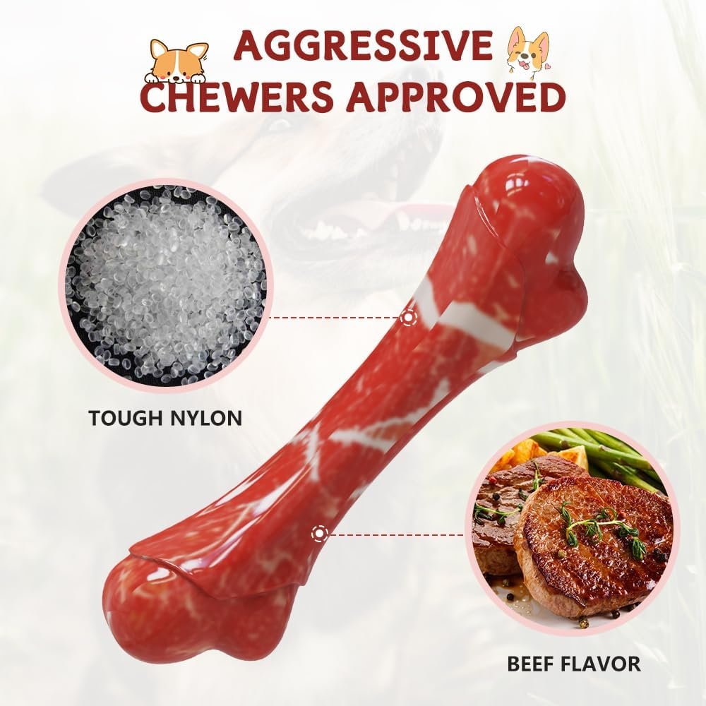 Dog Toys for Aggressive Chewers Large Dogs Indestructible Dog Chew Toys Tough Nylon Dog Bones to Keep Them Busy - Image 3