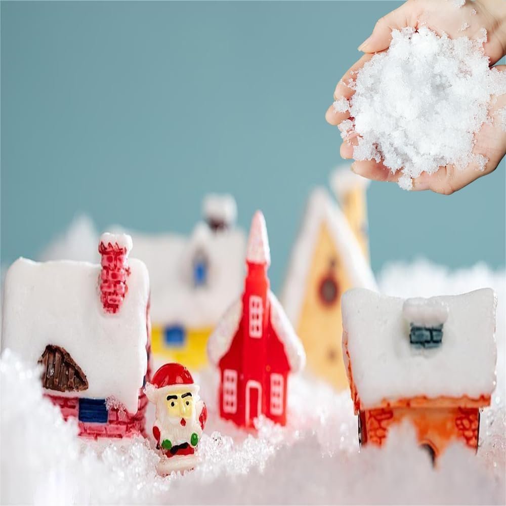 Instant Snow Fake Snow Powder - Makes 12 Gallons of Artificial Snow for Winter Decoration, Village Displays, Holiday DIY Crafts and Fake Snow Play and Great for Cloud Slime - Image 5