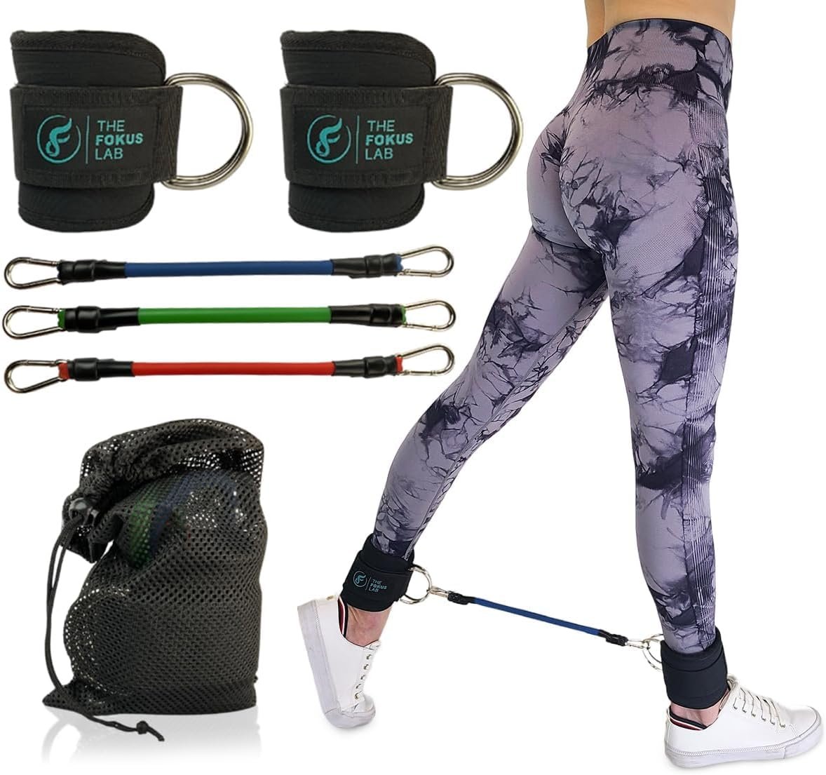 Ankle Resistance Bands with Cuffs- 3 Different Ankle Band Resistance Levels- Use Ankle Bands for Working Out- Tone Lift and Sculpt Your Booty Legs & Waist - Image 2