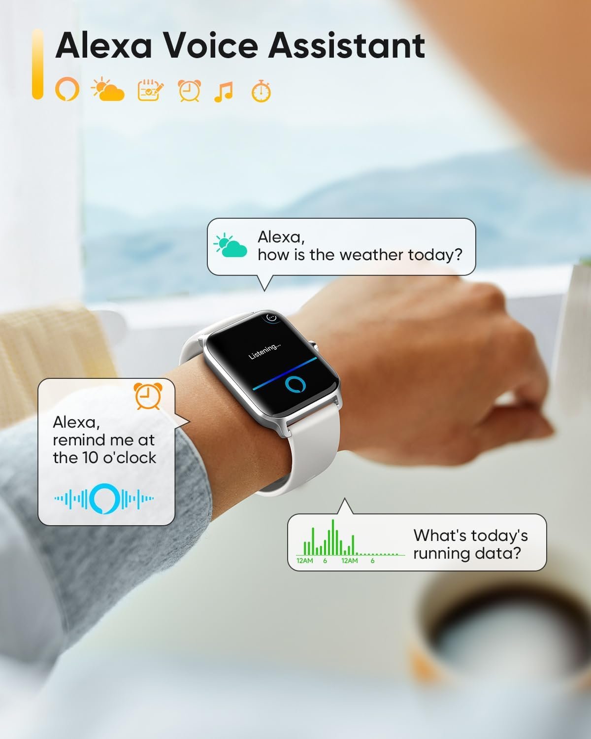 Fitpolo Smart Watch for Men Women with Bluetooth Call, Alexa Built-in 1.8" Blood Oxygen Heart Rate Sleep Fitness Watch, 105+ Sports Modes Smartwatch, Activity Tracker for Android iOS Phone - Image 3