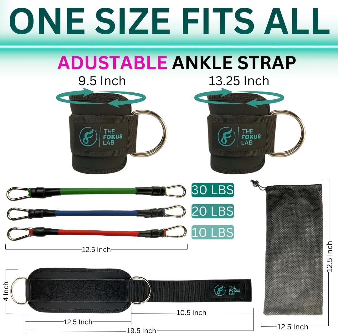 Ankle Resistance Bands with Cuffs- 3 Different Ankle Band Resistance Levels- Use Ankle Bands for Working Out- Tone Lift and Sculpt Your Booty Legs & Waist - Image 6