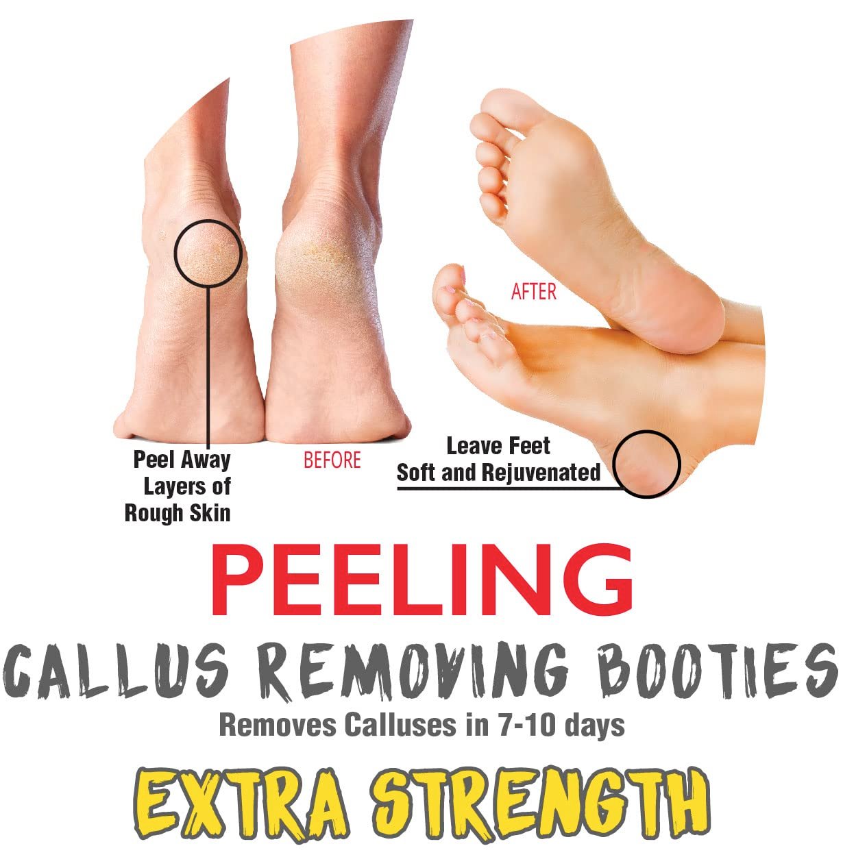 Hard As Hoof Nail Strengthening Cream & Foot Peel Mask Callus Remover (2 Pack) Dead Skin Remover - Image 7