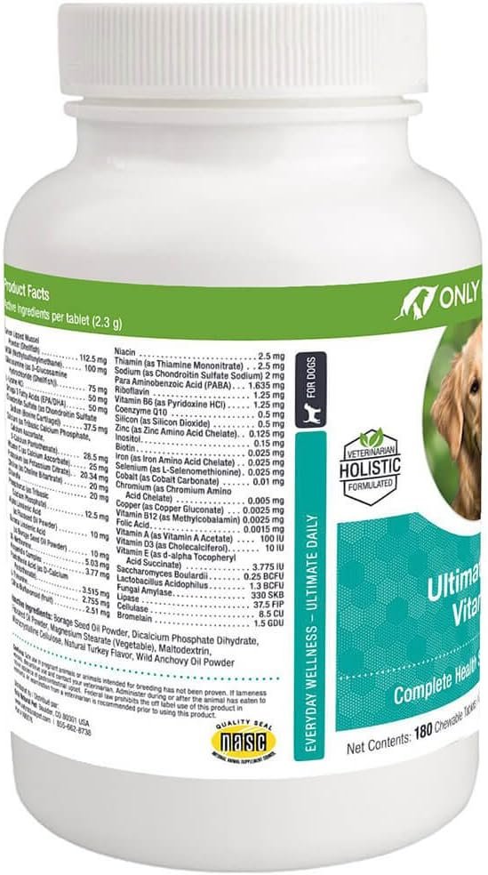 Only Natural Pet Ultimate Daily Vitamins - Complete Multivitamin Supplement for Dogs Balanced Health & Vitality - Senior Small & Large Canine Food Immune Digestive Support -180 Soft Chews Tablets - Image 5