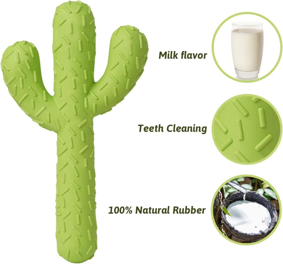 MewaJump Dog Chew Toys, Tough Rubber Dog Toys for Aggressive Chewers, Cactus Dog Toys for Training and Cleaning Teeth, Interactive Dog Toys for Medium/Large Dog - Image 4