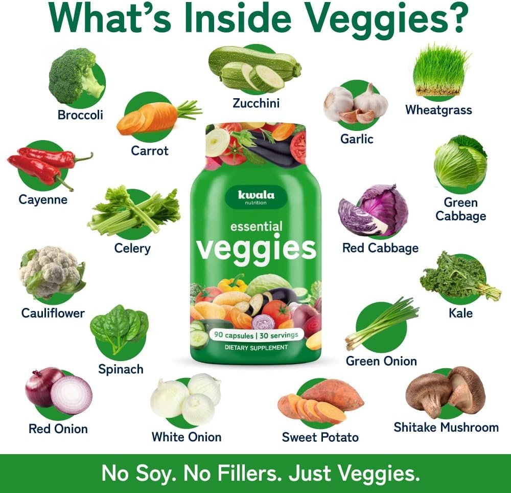 Fruit and Veggies Supplement - 90 Fruit & 90 Veggie Capsules - Fruits and Vegetables Supplements - Non GMO, Soy Free, Made in USA (Pack of 2) - Image 6