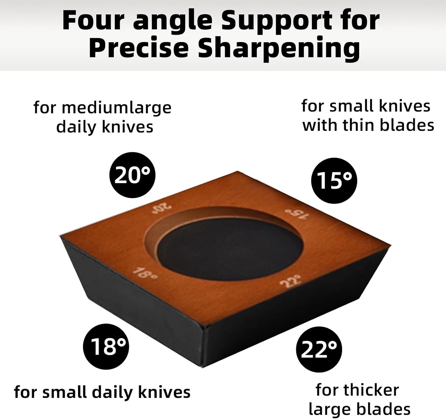 Rolling Knife Sharpener, Multi-Angle Knife Sharpening Tool with Industry Diamonds for Kitchen Knives - Knife Sharpener Kit Offers 15, 20, 18, 22 Degree Sharpening, 4 Angle - Image 6
