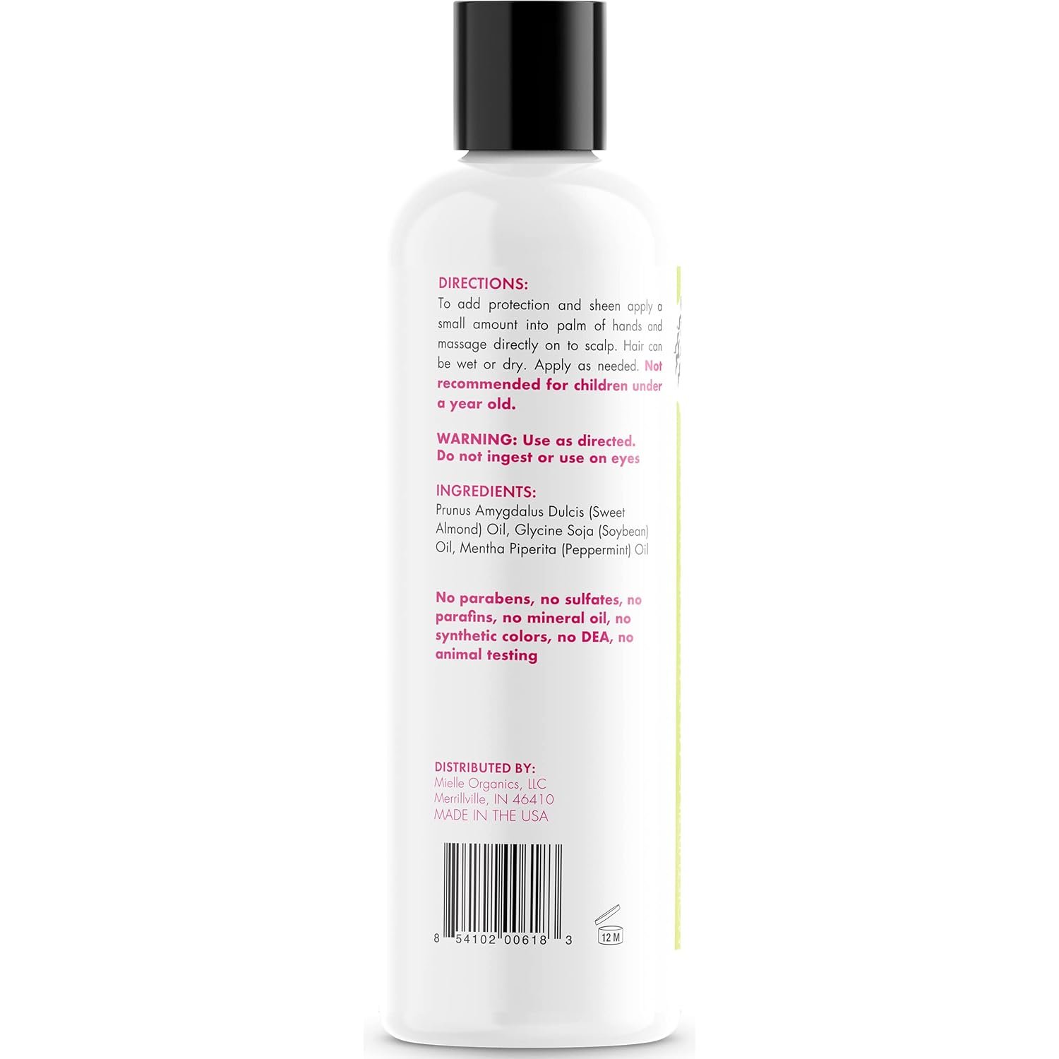 Mielle Organics Mint Almond Oil for Healthy Hair and Scalp, 8 Ounces - Image 3