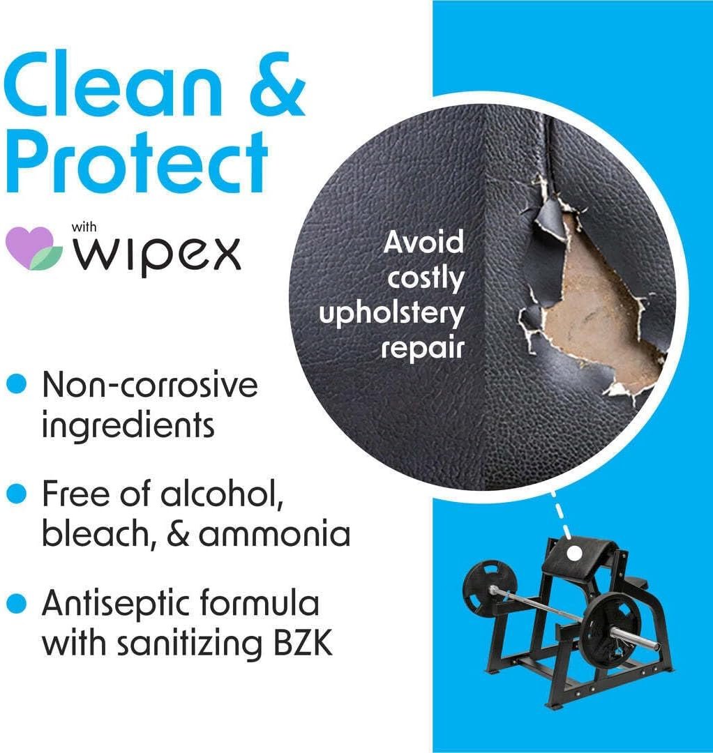Wipex Gym Wipes Refill - 800ct Hand Sanitizing Wipes with Safe Plant Based Cloth, Commercial Size use at Gyms, Studios, Clubhouse & Public Facilities (1 Roll, 800 Gym Wipes Bulk) - Image 5