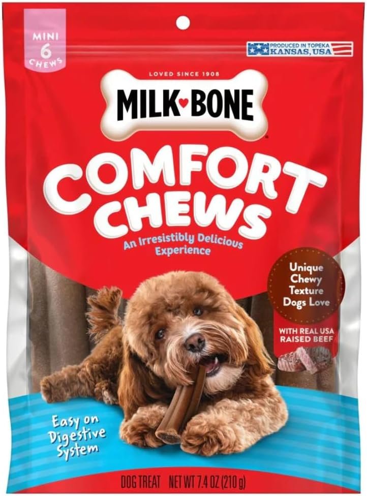 Milk-Bone Comfort Chews, Dog Chews with Unique Chewy Texture and Real Beef, 7.4 Oz Bag of 3 Chews - Image 3