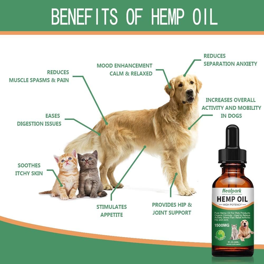 Hemp Oil for Dogs Cats - 2 Pack 1500mg - Separation Anxiety, Joint Pain, Stress Relief, Arthritis, Seizures, Calming Dog Treats - Organic Hemp Seed Oil Extract - Image 3