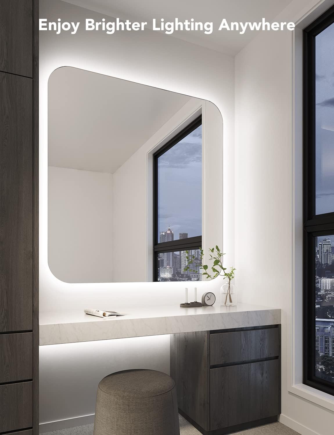 Govee 32.8ft White LED Strip Lights, 6500K Dimmable LED Light Strip with Control Box, Bright 600 LEDs, Daylight White Lights for Mirror, Under Cabinet, Living Room, Study, Wardrobe, 2 Rolls of 16.4ft - Image 7