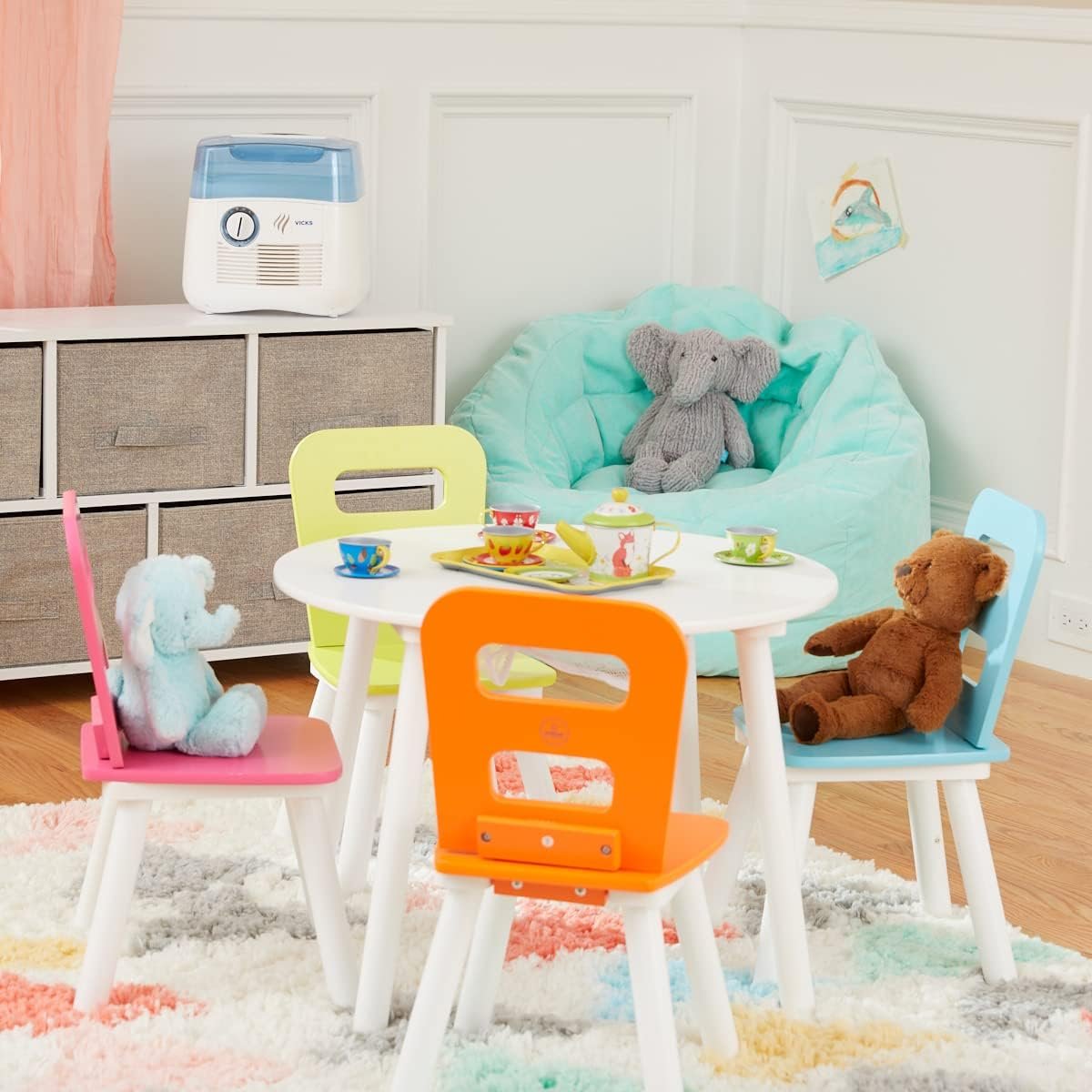 Vicks Cool Mist Humidifier with UV light. Evaporative Humidifier auto-adjusts to room humidity without over humidification. For Kids Bedrooms, Baby Rooms, and More. Use with Vicks VapoPads. - Image 7