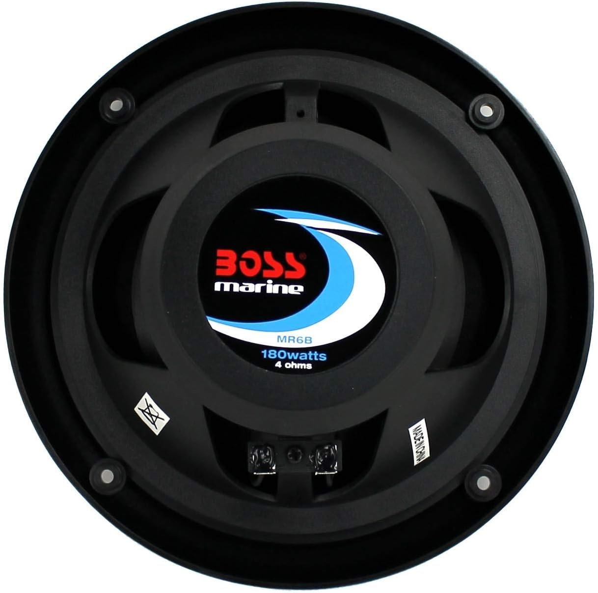 BOSS 6.5" 360W Dual Cone Black Marine Boat Outdoor Audio Speakers, 4pk | MR6B - Image 6