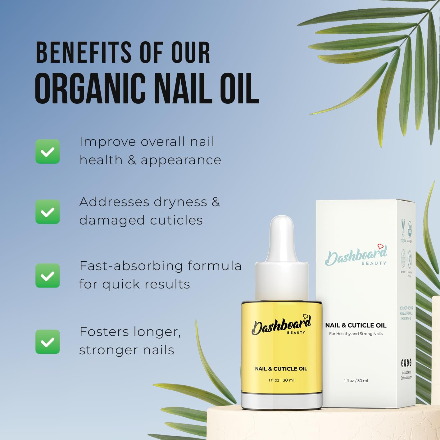 Dashboard Beauty Cuticle Nail Oil - Advanced Nail Moisturizer & Premium Nail Strengthener with Jojoba, Vitamin E - Repairs Damaged Nails, Nourishes, Enhances Growth - Salon-Grade, Deep Hydration, 1 oz - Image 4