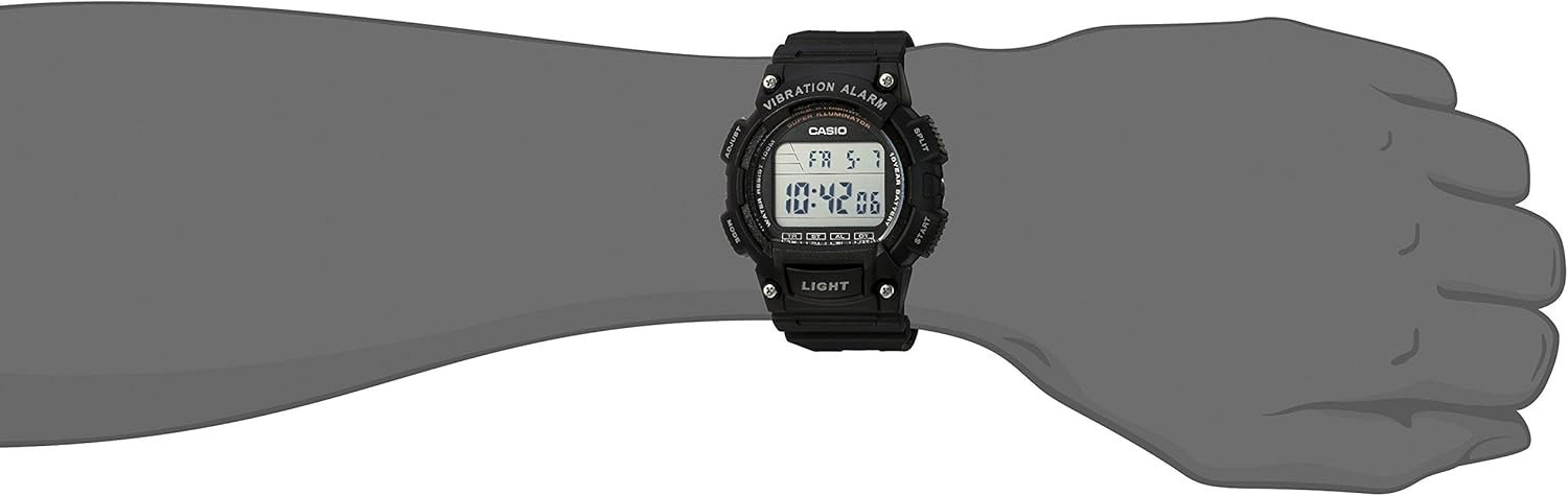 Casio Men's 'Super Illuminator' Quartz Resin Casual Watch, Color:Black (Model: W-736H-1AVCF) - Image 3