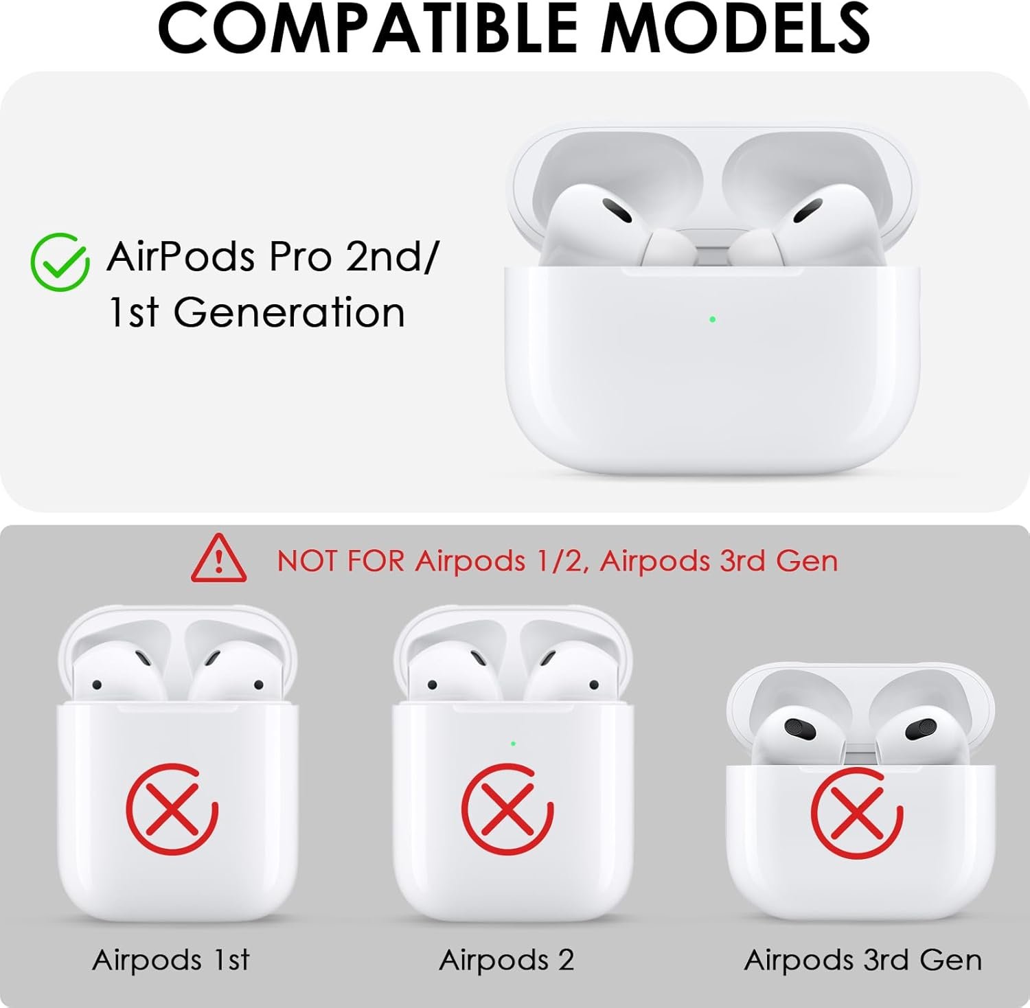 CAGOS for Airpod Pro Case, Cute Airpods Pro 2nd/1st Generation Case Cover Hard TPU Protective iPod Pro Case with Keychain Accessories for Women Men - Image 6