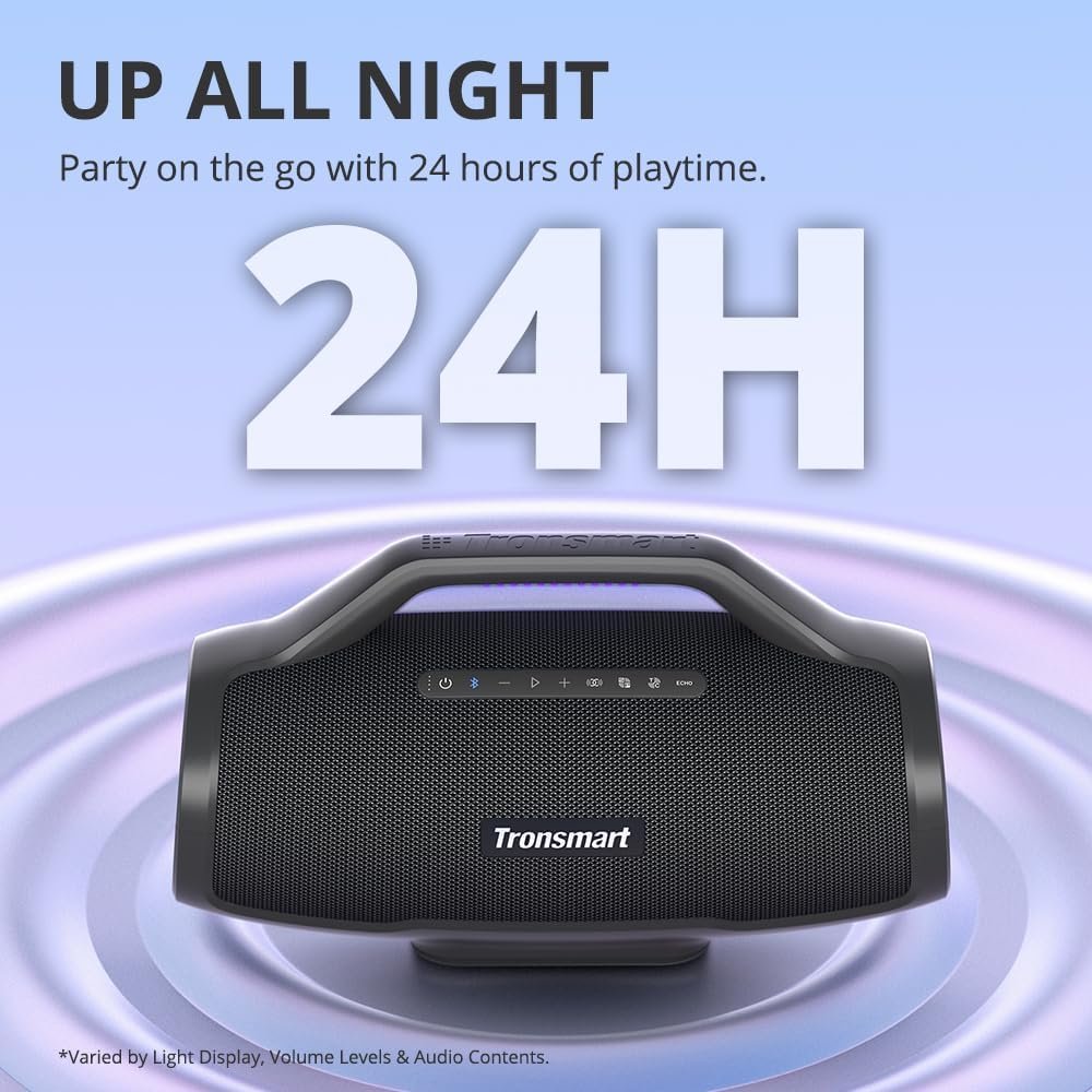 Tronsmart Bang Max Portable Bluetooth Speaker, 130W Powerful Loud Speaker with Deep Bass, Party Sync, IPX6 Waterproof, 24H Playtime, Customized EQ & Light Show,Portable Speaker with Handle for Outdoor - Image 6