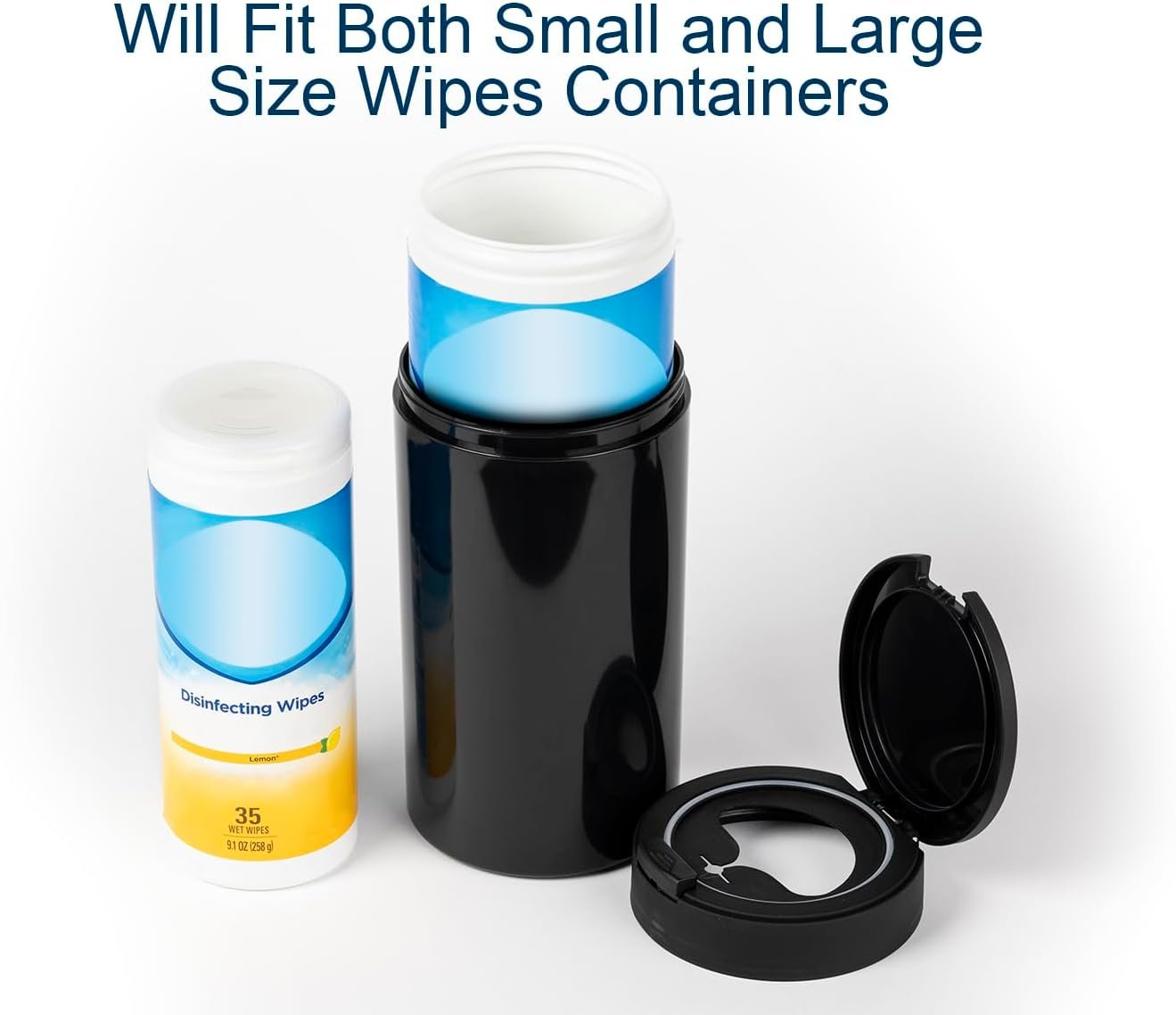 Disinfecting Wipes Dispenser - Push Button Decorative Holder for Standard Cleaning Wipes Container, Use in Kitchen Countertop, Bathroom, Classroom (Black) - Image 5