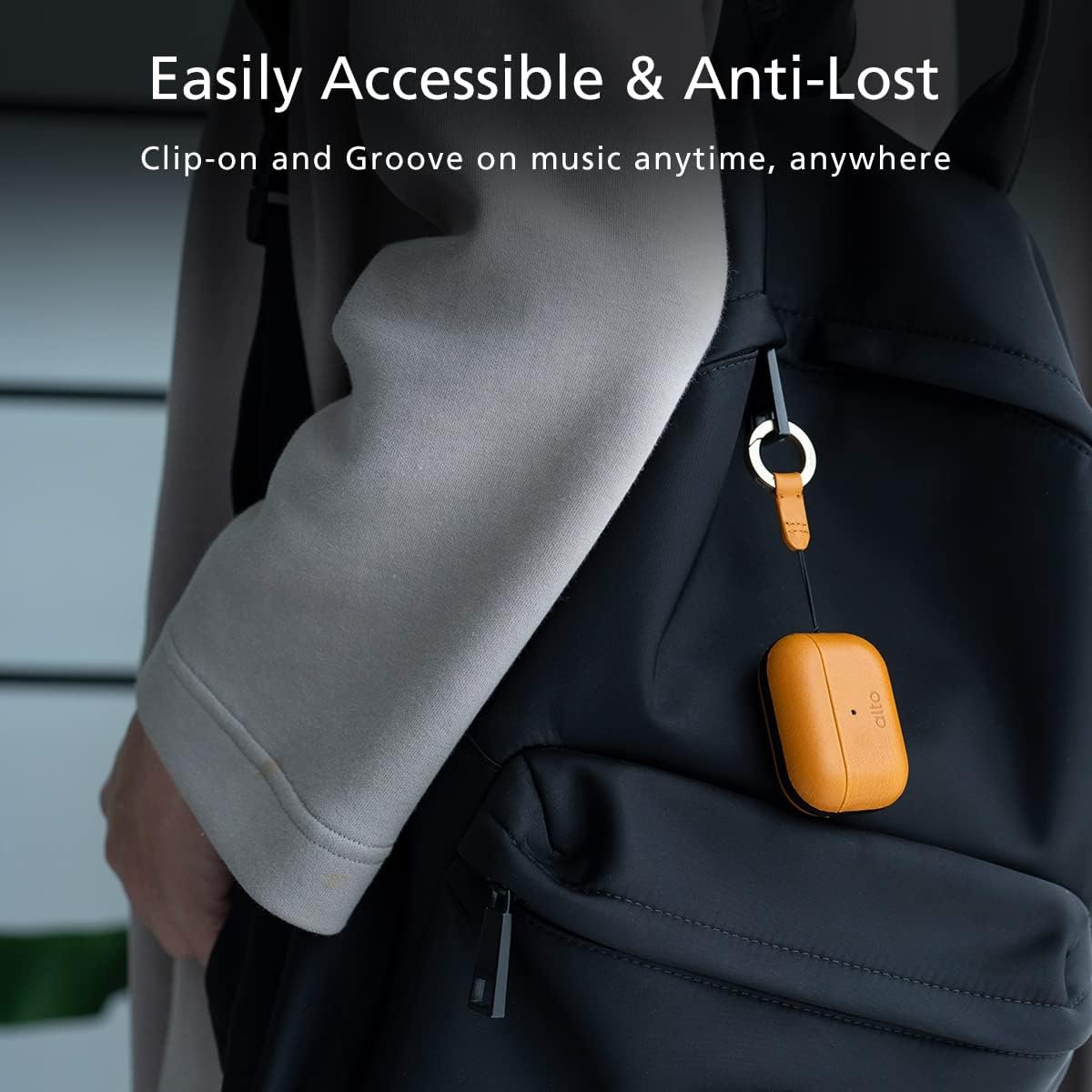 Alto Case for AirPods Pro 2 with Keychain, Italian Leather Case Cover Compatible AirPods Pro 2nd Generation 2022 Women Men Protective Hard Shell Supports Wireless Charging Front LED Visible (Brown) - Image 5