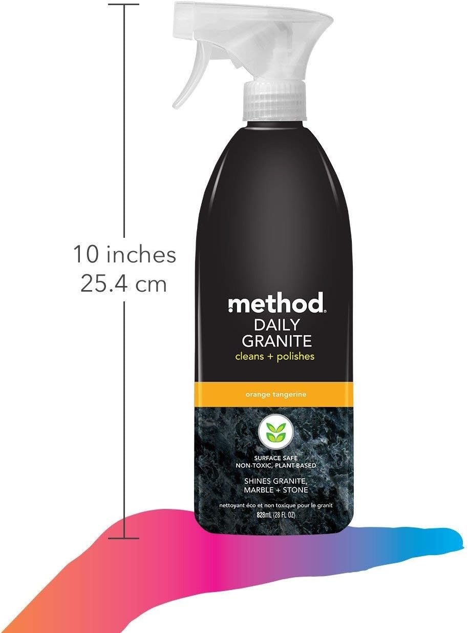 Method Daily Granite Cleaner Spray, Orange Tangerine, Plant-Based Cleaning Agent for Granite, Marble, and Other Sealed Stone, 28 oz Spray Bottles (Pack of 8) - Image 6