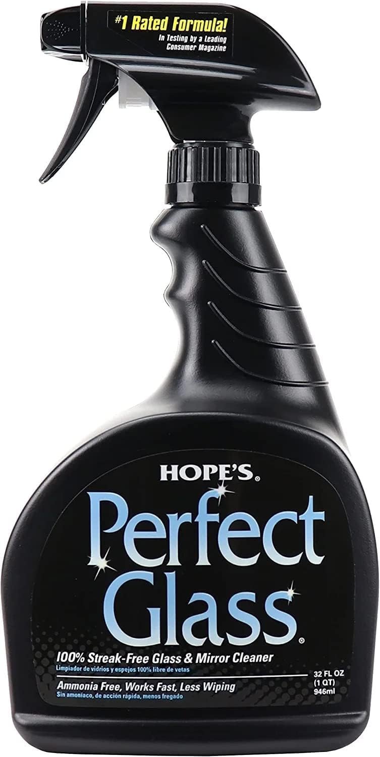 HOPE'S Perfect Glass Cleaner Spray, Streak-Free, Ammonia-Free Window, Mirror, Screen, Tinted Glass, and Shower Door Cleaner, Indoor and Outdoor Glass Surfaces, 32 Fl Oz, Pack of 1 - Image 2