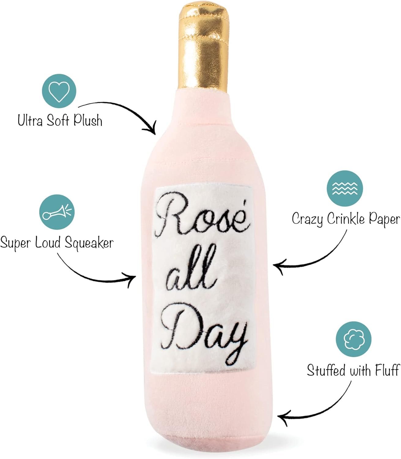 Fringe Studio Dog Toy, Rose All Day-Plush Pet Toy (289388) X-Small - Image 4